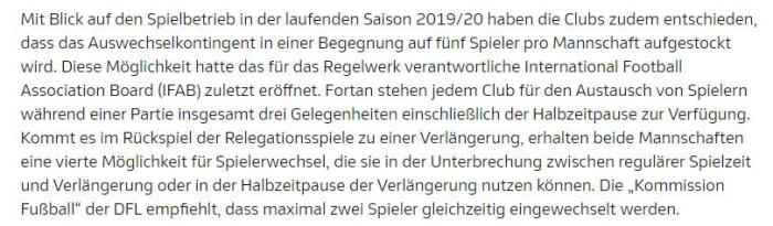 复赛在即 德甲宣布将启用单场比赛五换人名额方案